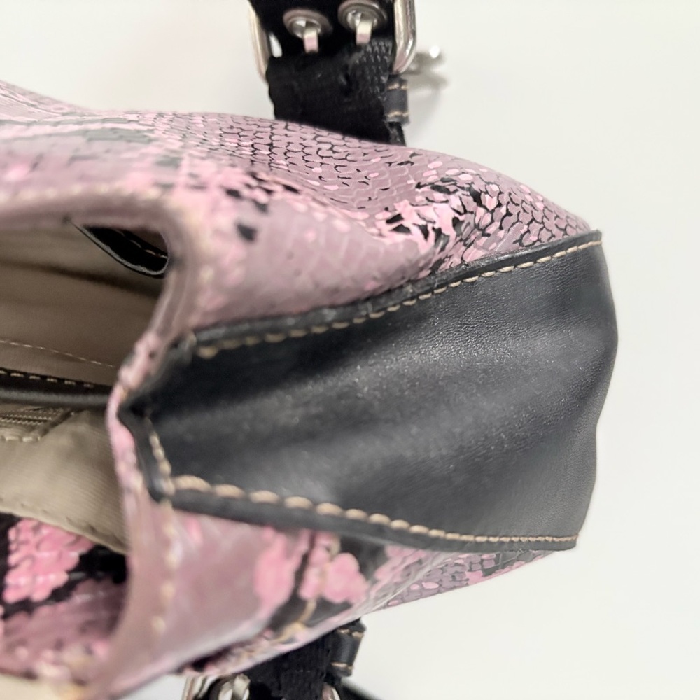 NWT Nine West Pink & black Snakeskin Purse Vintage Y2K spacious various pockets - Picture 13 of 15
